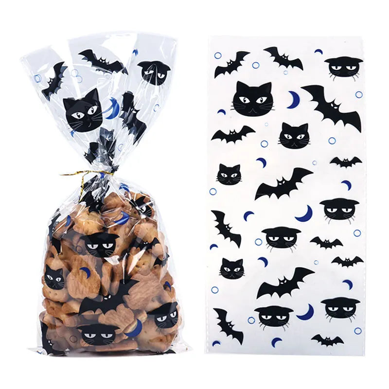 Sacolas de Celofane de Halloween, 50 Peças de Doces ou Travessuras Torções Halloween