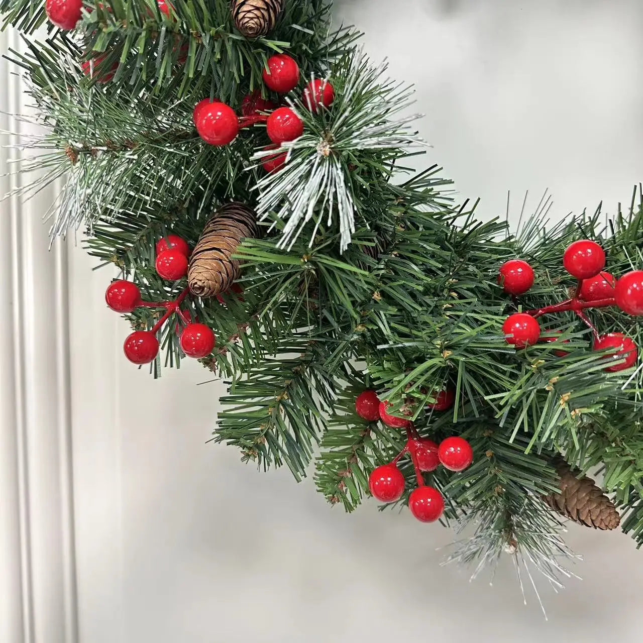 Decoração de Natal, Guirlanda Festão Aramado, 40cm e 60cm, Verde/Vermelho
