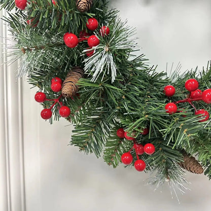 Decoração de Natal, Guirlanda Festão Aramado, 40cm e 60cm, Verde/Vermelho