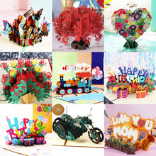 Carregar imagem no visualizador da galeria, 3D Pop-Up Love You Mom Cartão de felicitações feliz aniversário dia das mães
