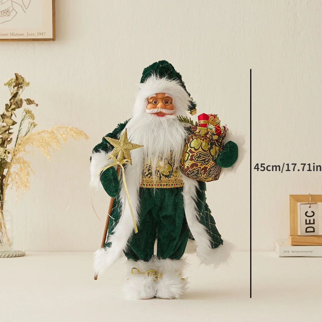 Boneco de Papai Noel - Decoração mesa Natal, estatuetas de Papai Noel, em pé, Papai Noel