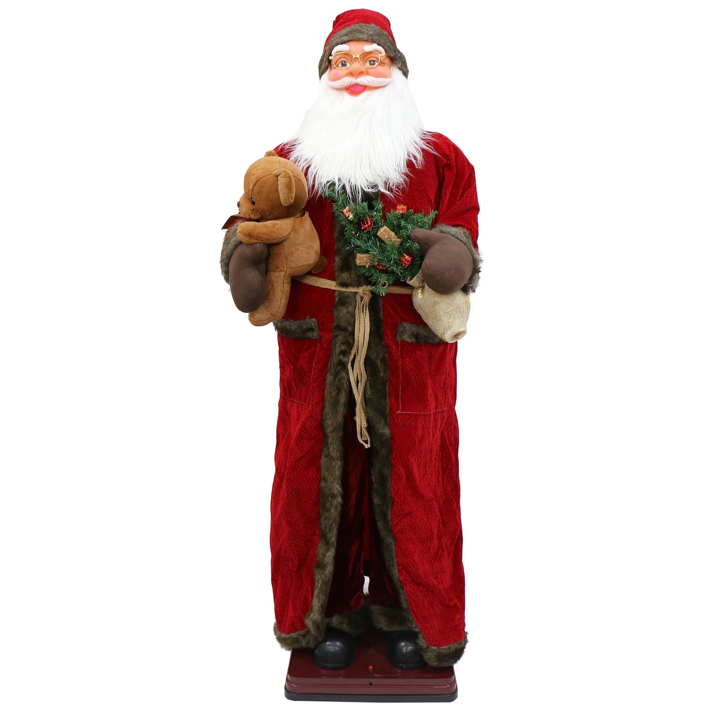 Boneco Papai Noel de Shopping Decoração 1.8 metros e Papai Noel Musical com Saxofone