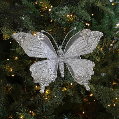 Bola de Natal borboleta Enfeite De Árvore De Natal Cintilante Com Borboleta Simulada