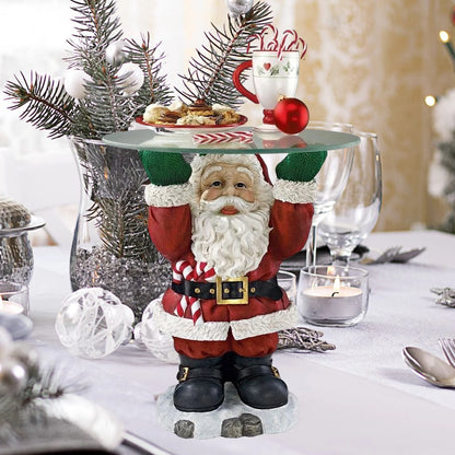 Escultura De Bandeja De Garçom Do Papai Noel