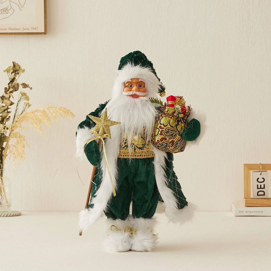 Boneco de Papai Noel - Decoração mesa Natal, estatuetas de Papai Noel, em pé, Papai Noel
