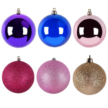 Bolas Natal Mista Glitter, Fosca, Lisa Azul 8cm - Master Natal