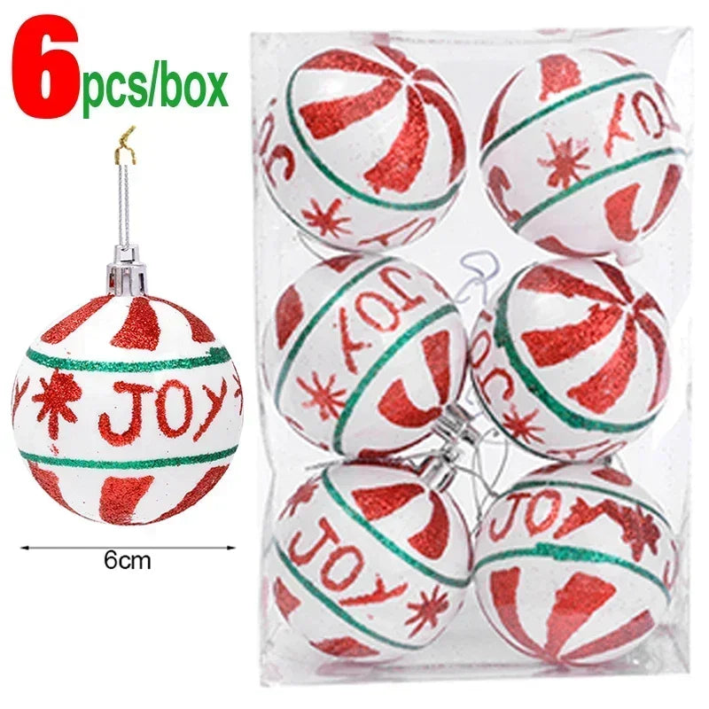 Bola Árvore de Natal Colorida Pintura 24 Peças de Enfeites de Bola de Natal, 6 cm Enfeites