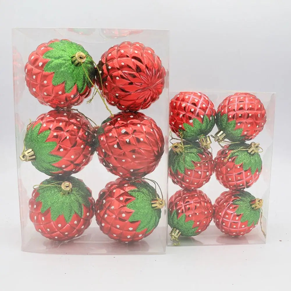 Enfeite Morango para Árvore de Natal Enfeites Natalinos Vermelhos para Árvore de Natal