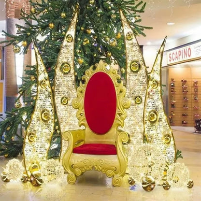 Cadeira de Trono de Natal para Shopping e Poltrona Trono Cadeira Papai Noel Natal Camurça