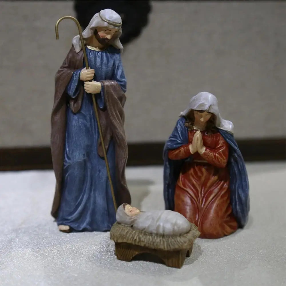 Estátuas Religiosas de Natal Cristo Natividade Estável de Natal, Manjedoura Estátuas