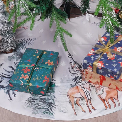 Saia para árvore de Natal, 75 até 122 cm, boneco de neve, rena, floco de neve, saia clássica
