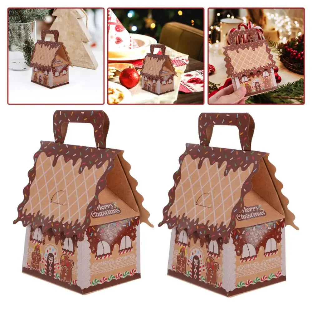 Caixa de presente, 10 caixas de papel com design de casa fofa para doces, presentes natal