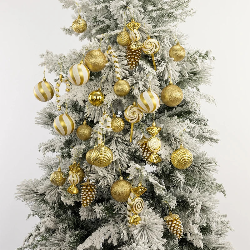 Bola de natal 36 peças enfeites de bola de Natal em formato especial, decoração de festa