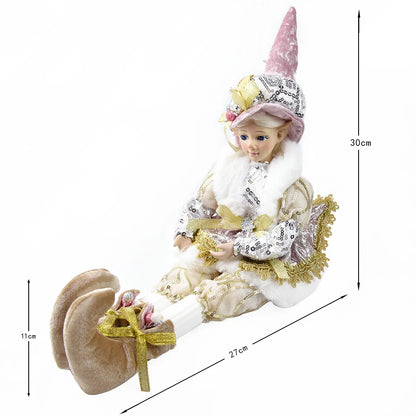 Elfo de Natal, 38cm Macios e Adoráveis Enfeites de Árvore de Natal de Elfos para Árvore de Natal