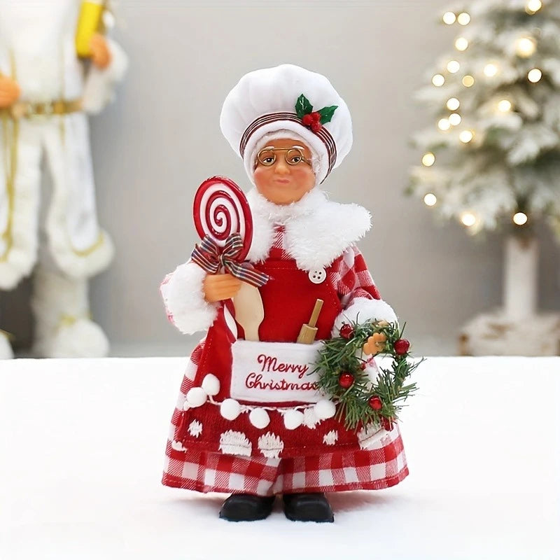 Boneco Chef de Natal, Figura do Papai Noel, Decoração de Natal, Estátua de Cozinheiro