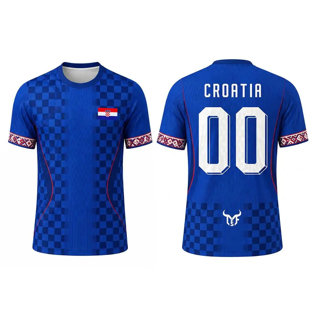 Camisa de futebol Croatia #00 Croatia Home Camiseta Esportiva Masculina Croácia 3D