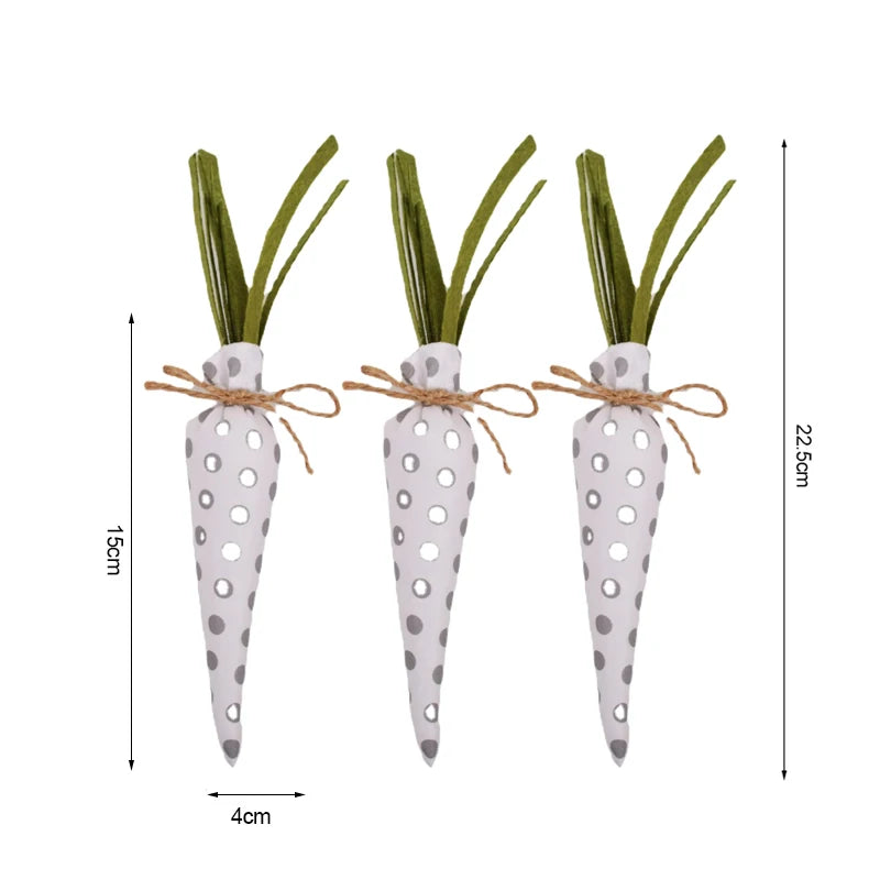 Mini enfeites de cenoura de Páscoa, cenouras artificiais com glitter de espuma