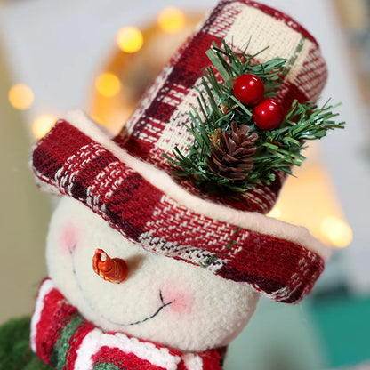 Enfeite de Papai Noel em Cadeira de Balanço, 33 cm, Figura de Papai Noel e Boneco Neve
