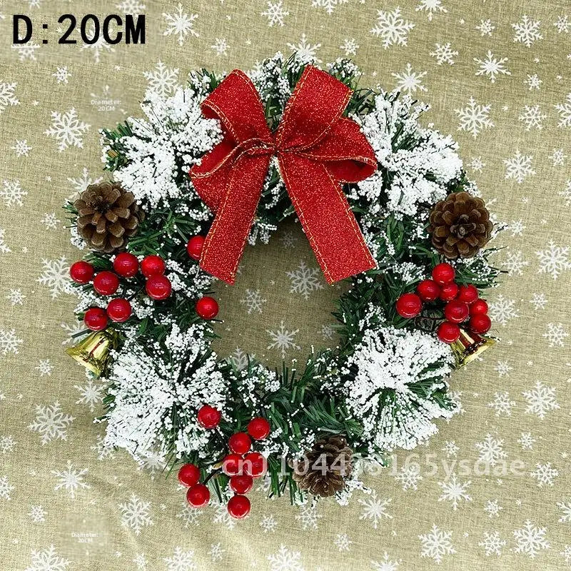 Guirlanda de parede de Natal, guirlanda de frutas vermelhas de cogumelo artificial artesanal