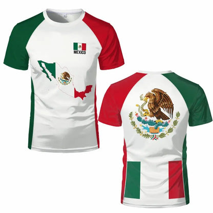 Camiseta personalizada do México, camisetas personalizadas com a bandeira mexicana