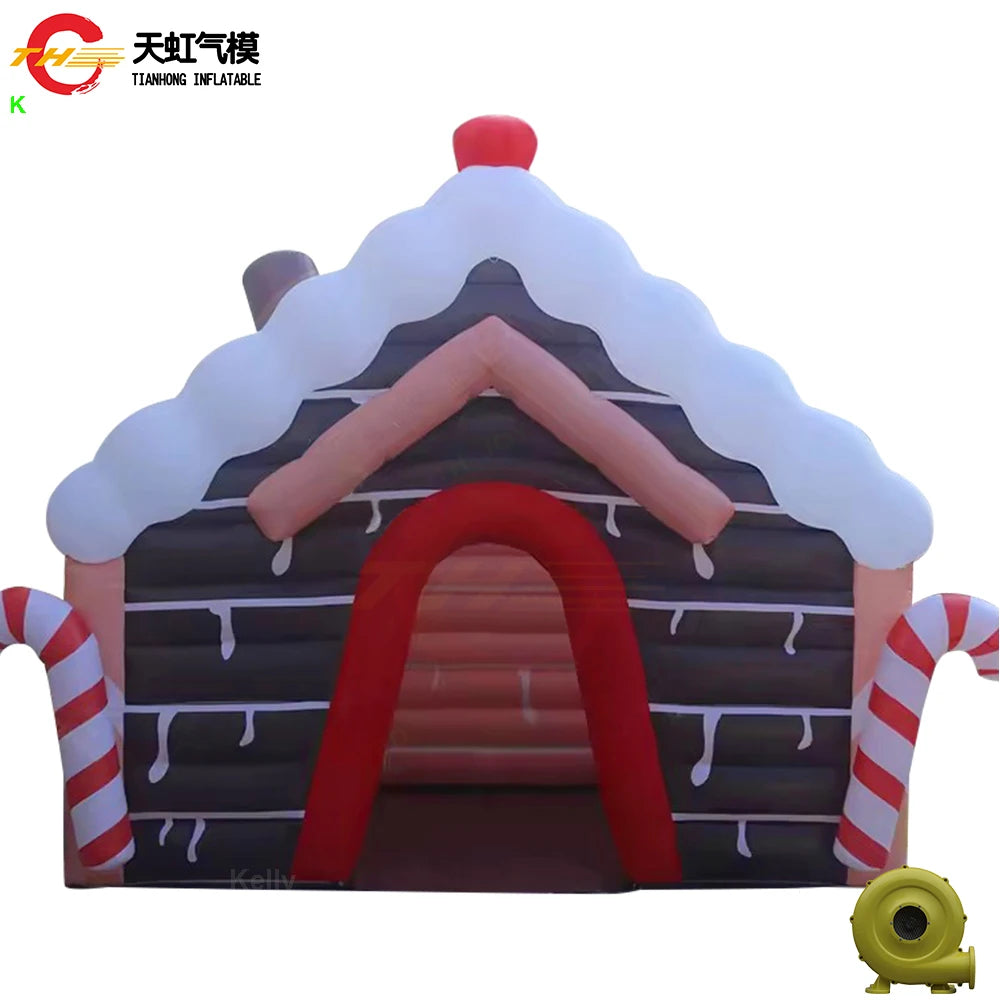 Casa inflável de Natal 3D inflável Natal ao ar livre LED 3D Arco Natal Inflável Grande Enfeite