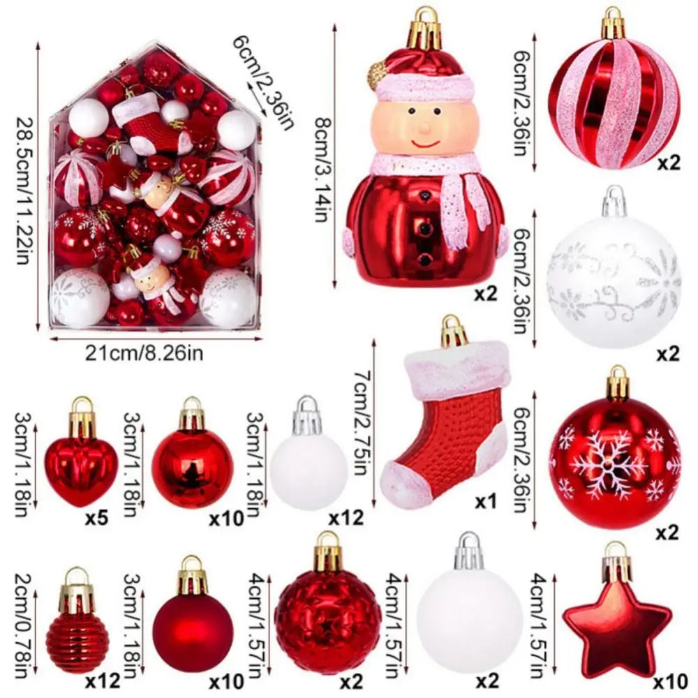 Bolas Natal Diversificados Pacote com 75 Bolas de Natal Vermelhas e Douradas Bolas Retrô
