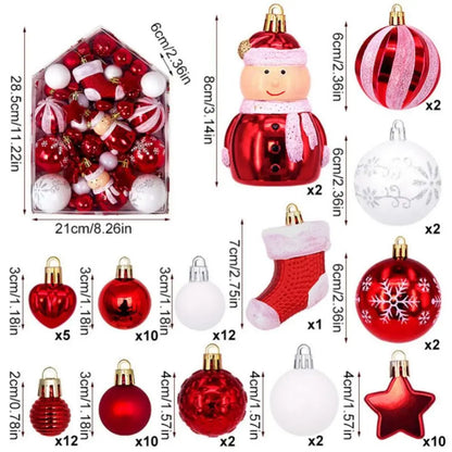 Bolas Natal Diversificados Pacote com 75 Bolas de Natal Vermelhas e Douradas Bolas Retrô