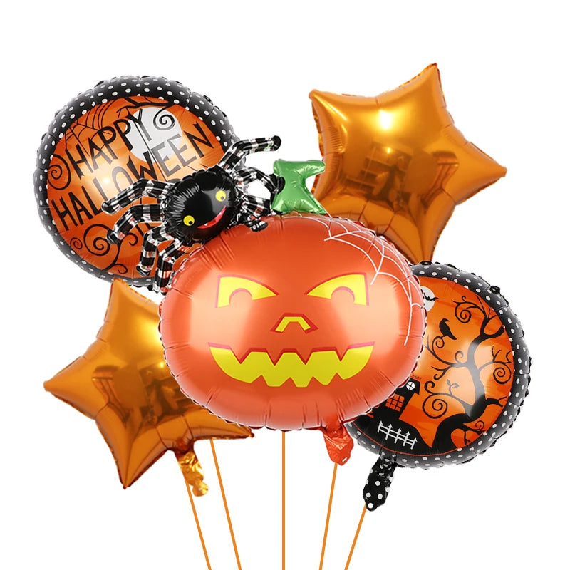 Decoração de balões de Halloween | Decoração de balão de aranha de abóbora Halloween