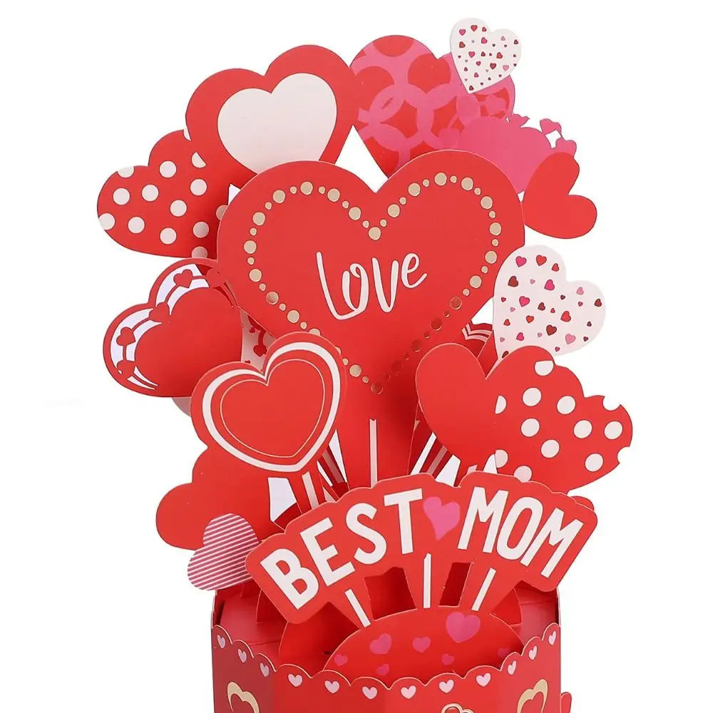 Cartão Pop Up 3D da Filha Cartões Feliz Dia das Mães para Melhor Mãe Cartão 3D Envelope