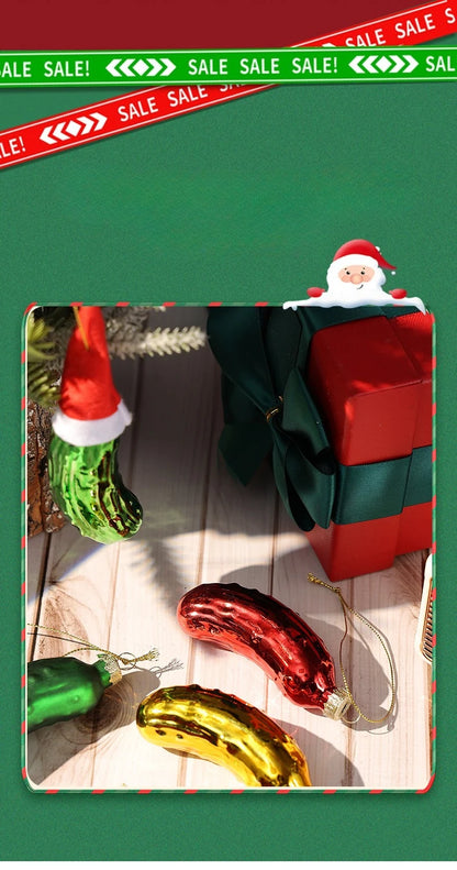 Pepino natalino decorativo 1 peça enfeites de natal em formato picles, decoração natalina