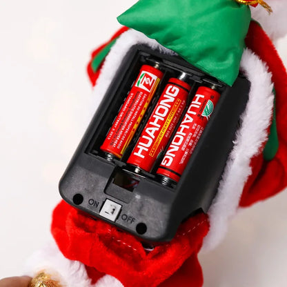 Papai Noel de escalada com música, o som de Papai Noel de escalada elétrica Papai Noel