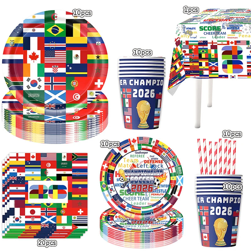 Kit Festa Pronta Brasil Copa do Mundo Decorativo Completo 30/41/116 Peças Festa colorida
