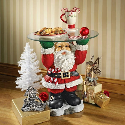 Escultura De Bandeja De Garçom Do Papai Noel