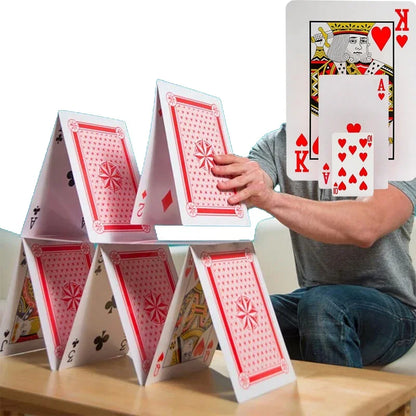 Cartas gigantes baralhos, cartas de pôquer grandes, cartas grandes para crianças e adultos