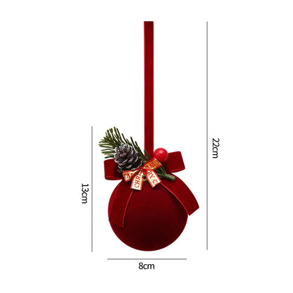 Enfeites Aveludados Vermelhos (Vinho/Borgonha) com Detalhes Brilhantes Inclui Pingentes Borboleta