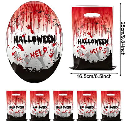 Sacolas Plásticas para Guloseimas e Presentes de Halloween, Sacolas de "Doces ou Travessuras"