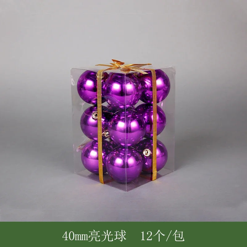 Bola de Natal Roxo 12 peças Bolas Violeta Lisa Natal Árvore Enfeite Árvore 250MM
