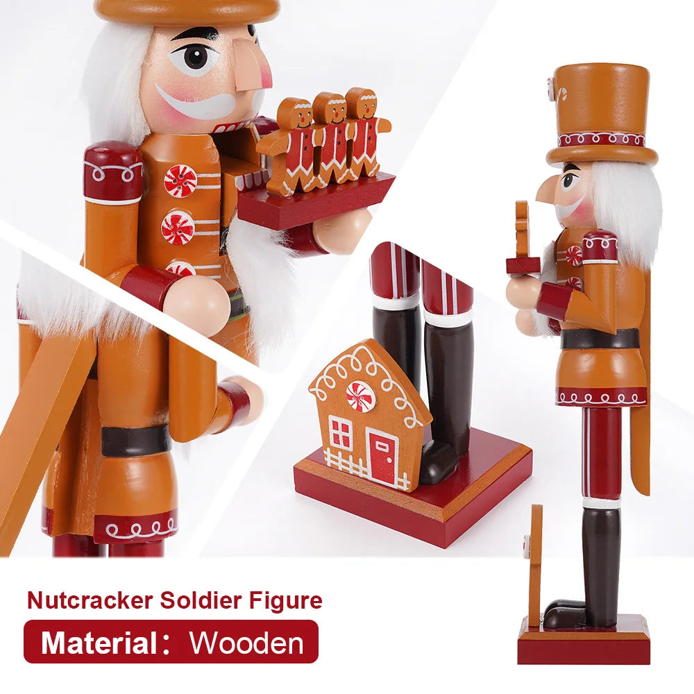 Quebra-nozes de madeira | Decoração tradicional de quebra-nozes de gengibre de madeira