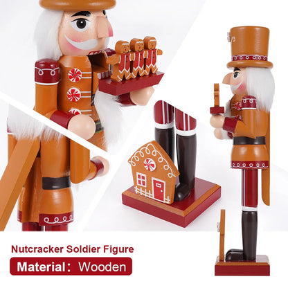 Quebra-nozes de madeira | Decoração tradicional de quebra-nozes de gengibre de madeira