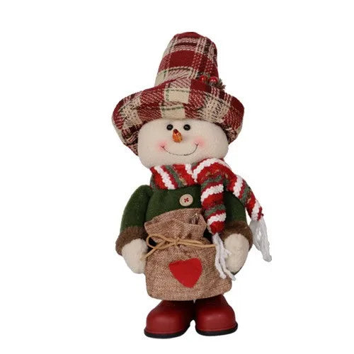 Boneco Ornamentos de Boneco Pelúcia Natal Papai Noel Sentado Boneco de Neve e Alce