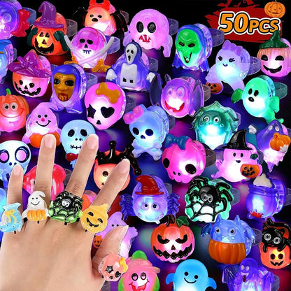 Anéis Halloween Luminosos 10 Peças De Anéis De Halloween Luminosos Led Creative