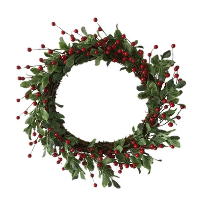 Guirlanda de flores de algodão seco, guirlanda de Natal, pingente de porta, decoração