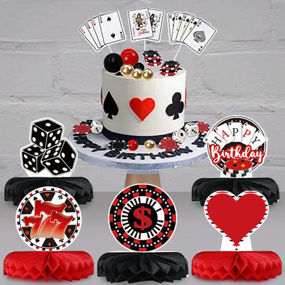 Decorações de festa com tema de cassino favo de mel, mesa de favo de mel, decorações