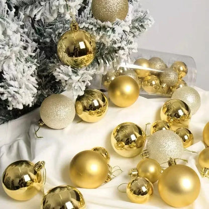 Bolas de natal Ornamentos de árvore de Natal de 3 mm de 36 quilates, grandes ornamentos