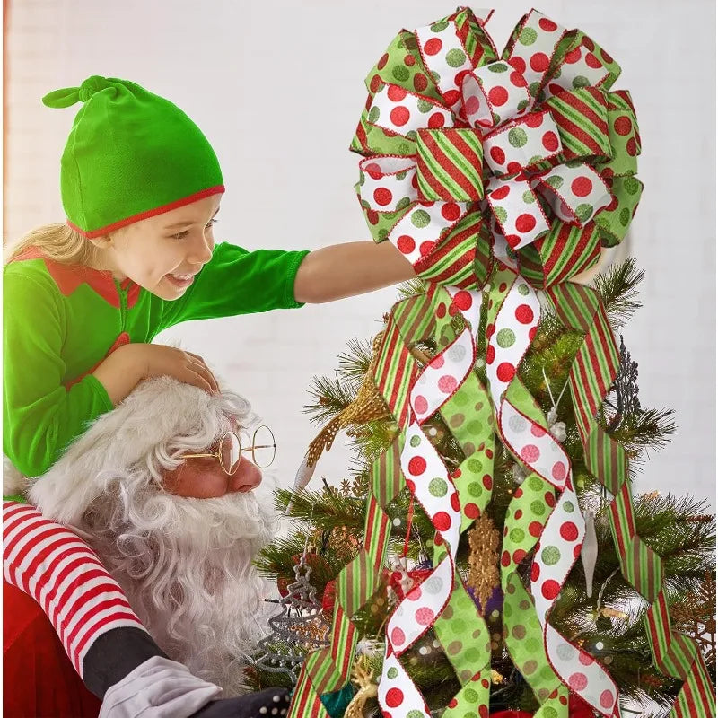 Laço Grande de Topo Árvore de Natal Aproximadas de 114cm*33cm*45"*13"
