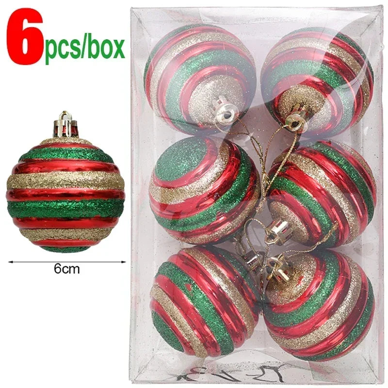 Bola Árvore de Natal Colorida Pintura 24 Peças de Enfeites de Bola de Natal, 6 cm Enfeites