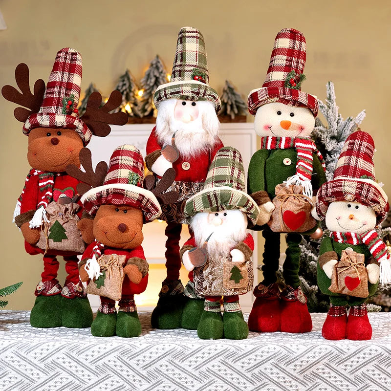 Boneco de Neve Alce em Pé, Boneco com Chapéu de Serapilheira, Pelúcia para Decoração