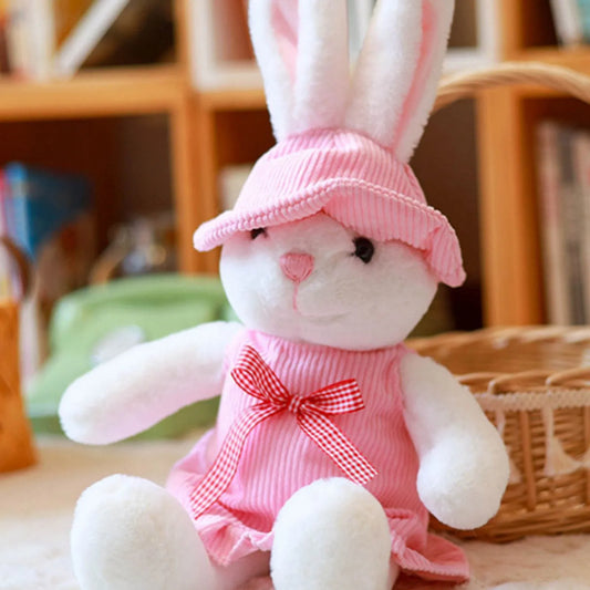 Boneco Coelho da Páscoa em Palha Branco 28cm x 15cm