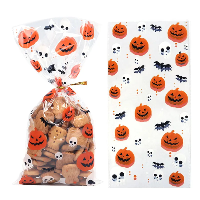 Sacolas de Celofane de Halloween, 50 Peças de Doces ou Travessuras Torções Halloween