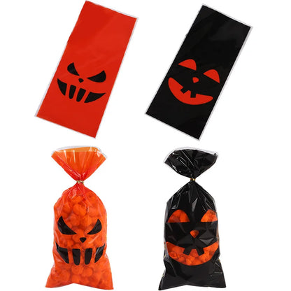 50 peças de sacos decorativos para lembrancinhas de festa de Halloween pretos